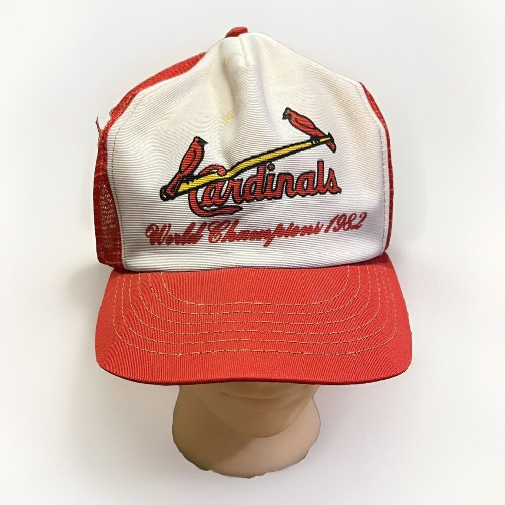 VINTAGE 1982 ST LOUIS CARDINALS WORLD CHAMPIONS SNAPBACK FOAM MESH TRUCKER HAT